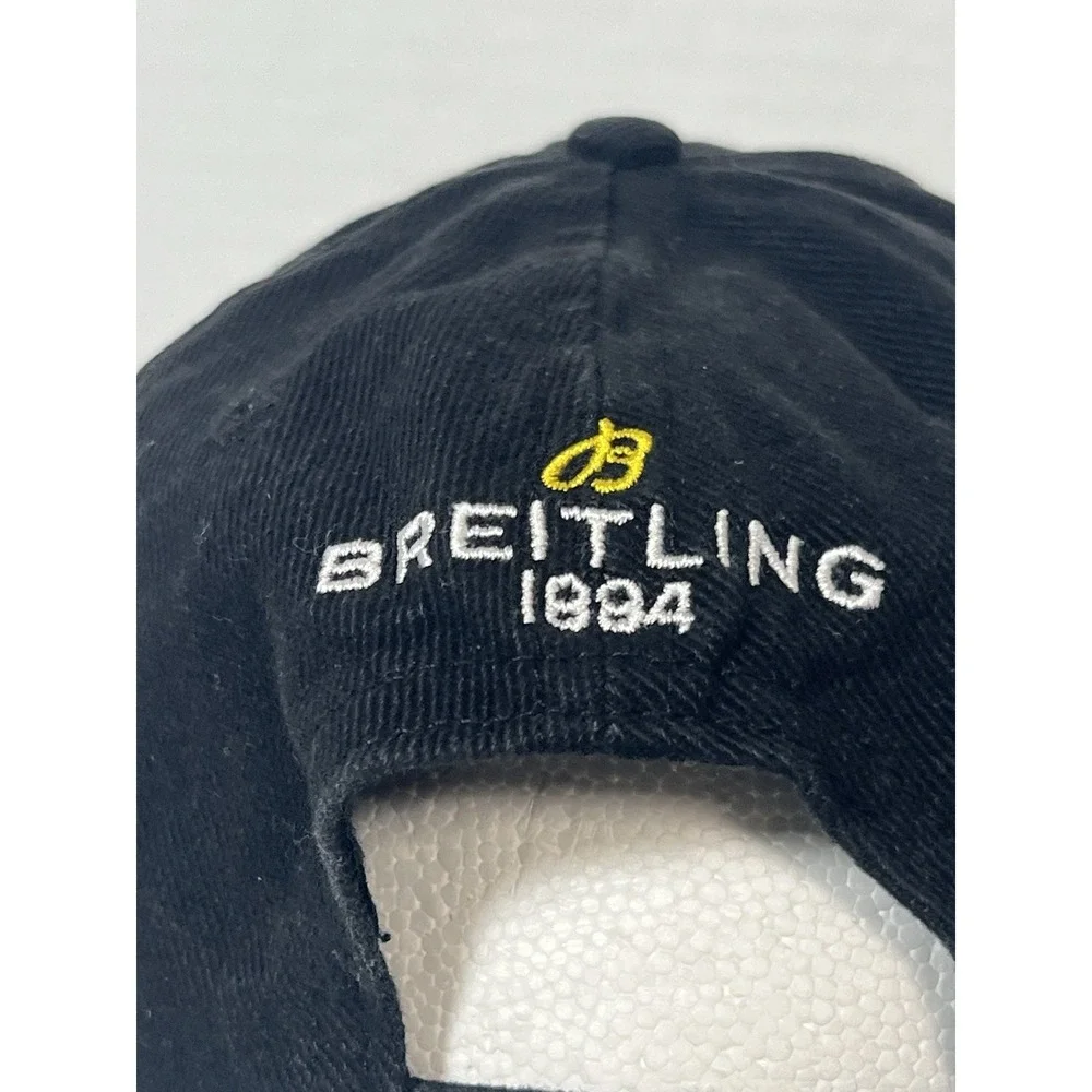 Breitling Black Yellow Strapback Hat Cap Logo‎ 1884 Organic Cotton OSFA